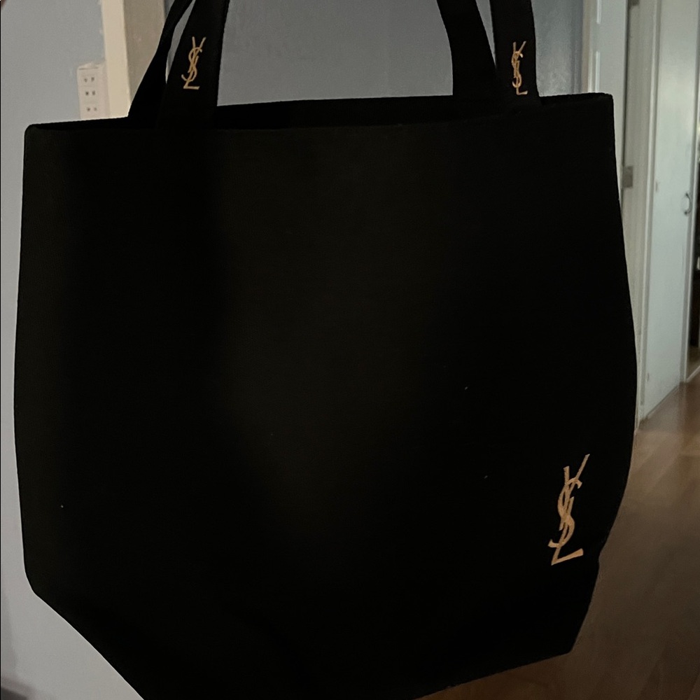 YSL Black Tote Bag with Gold Logo - Picture 5 of 5